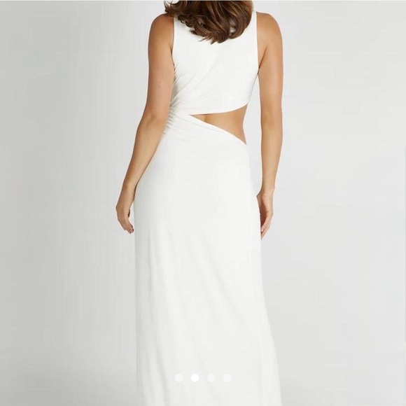 ⚡️spring sale⚡️ Meshki White Cutout Maxi Dress with Thigh Slit XS - Picture 3 of 4